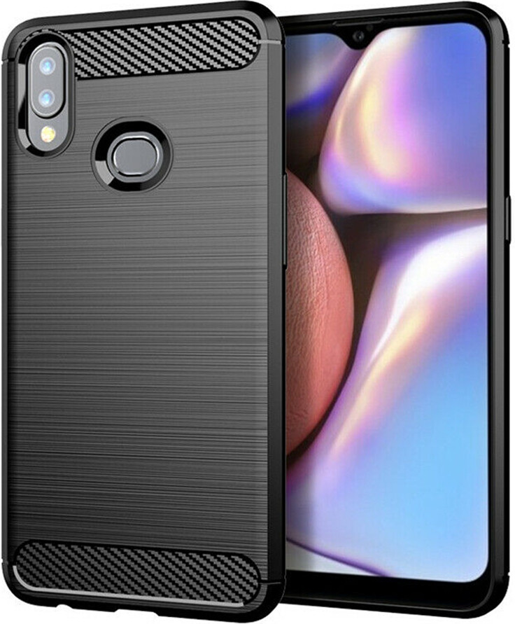 Чохол накладка для Samsung Galaxy A10S A107 - TPU Carbon Fiber Case Чорний