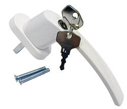 Ручка віконна біла з ключем