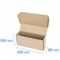 Коробка картонная самосборная (220 х 60 х 100), бурая, коробка для почты, транспортировочная коробка