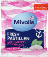 Mivolis Pastillen Himbeere, zuckerfrei Освежающие пастилки без сахара со вкусом малины 25 г