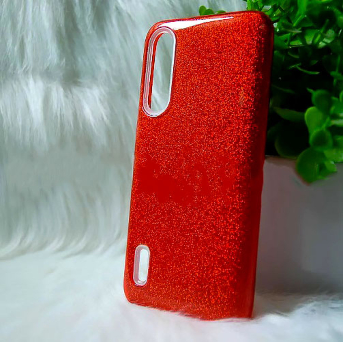 Силіконовий чохол Xiaomi Mi A3/CC9E "Блискітки" червоний (red)
