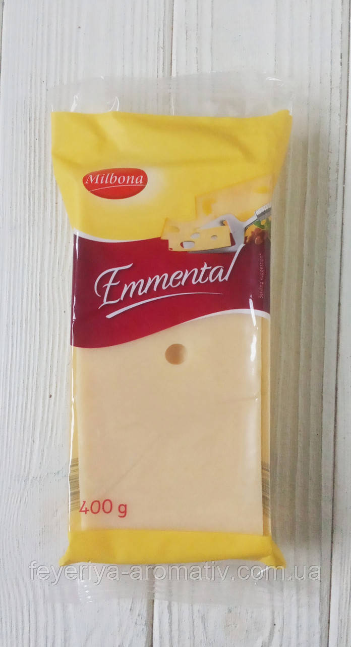 Сыр твердый Emmental Milbona 400 g (Германия) - фото 1 - id-p639475957