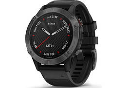 Смарт годинник Smart Watch Garmin Fenix 6 Sapphire Сarbon Grey DLC with Black Band (010-02158-11)