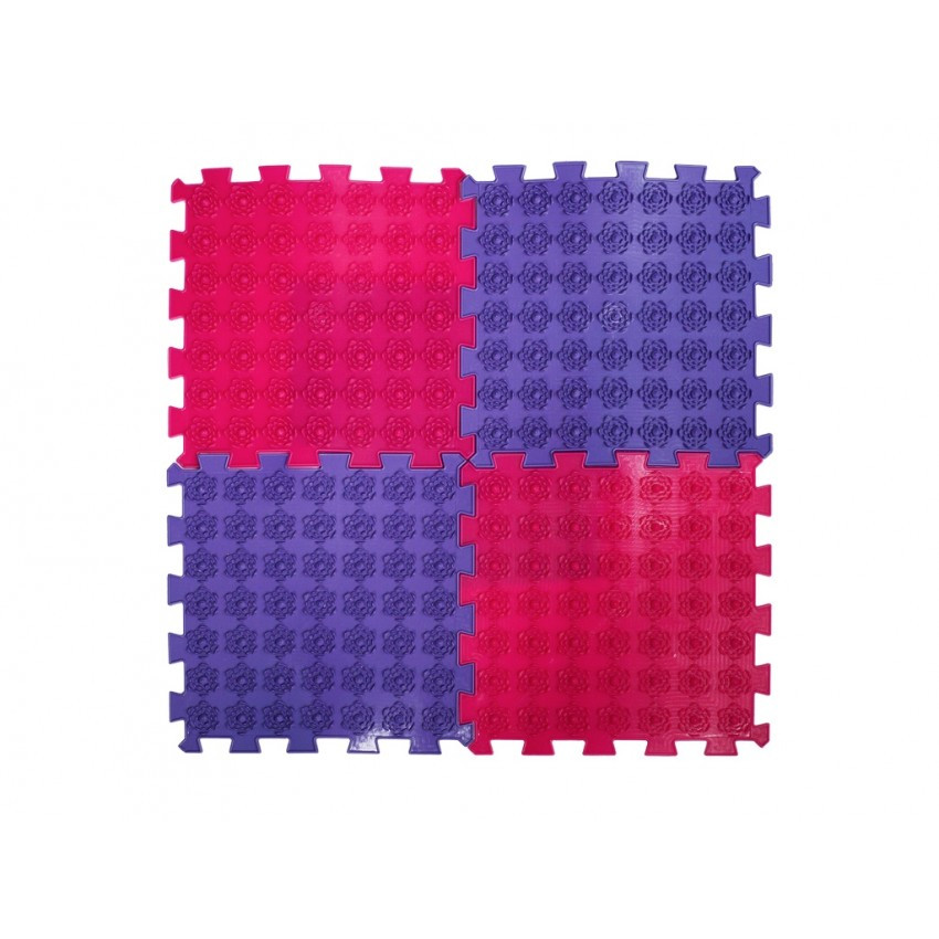 Акупунктурний масажний килимок Ortek (Орктек) Лотос пазли 4 елементи ортопедичний, фото 1