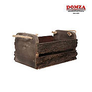 Ящик дерев'яний з кори з ручками коричневий, 25х15х10 (12) см, фото 2