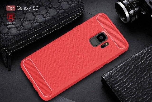 Чохол накладка для Samsung Galaxy S9 G960 - TPU Carbon Fiber Case Червоний