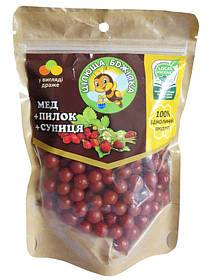 Натуральні медові цукерки драже "Цілюща бджілка" з суницею