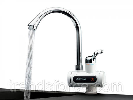 Водонагрівач проточний кран із підігрівом з дисплеєм нижнє під'єднання 149992, фото 1