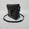 Сумка жіноча "Дельта" натуральна шкіра,чорна матова, фото 2