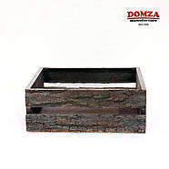 Ящик дерев'яний із кори чорний, 25х18х10 см, фото 2