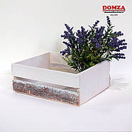 Ящик дерев'яний із кори білий із коричневим, 25х18х10 см, фото 4