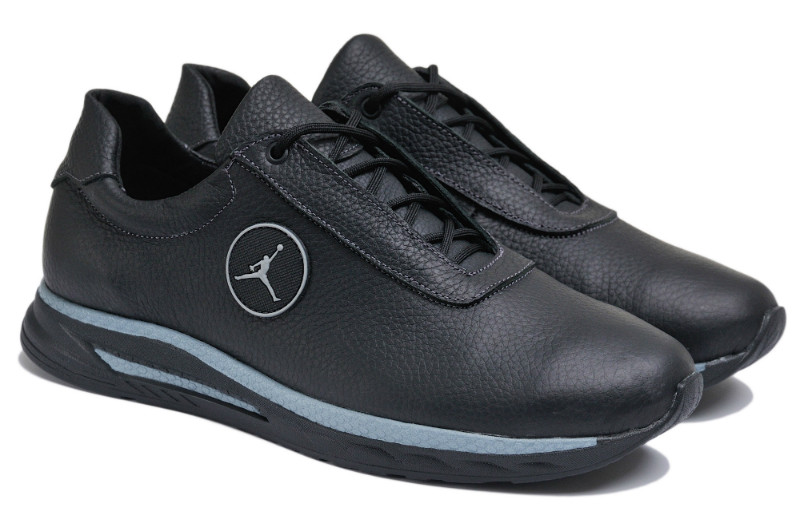 Чоловічі кросівки великих розмірів з натуральної шкіри Jordan S Black р. 46 47 48 49 50
