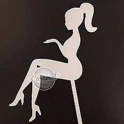Топер на торт Силует, дівчина