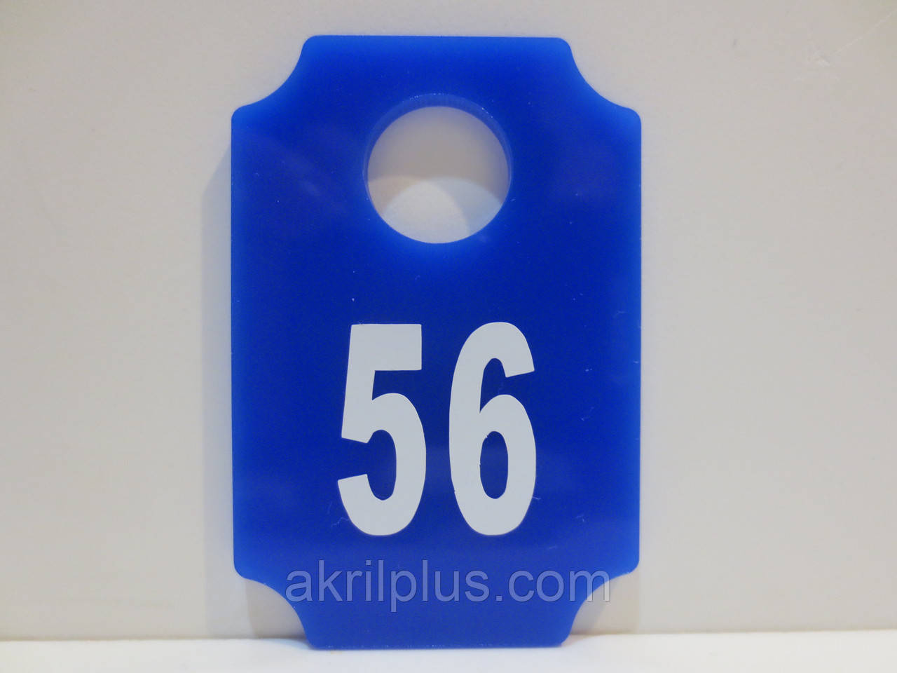 Номерки для роздягалки 65*43 мм сині