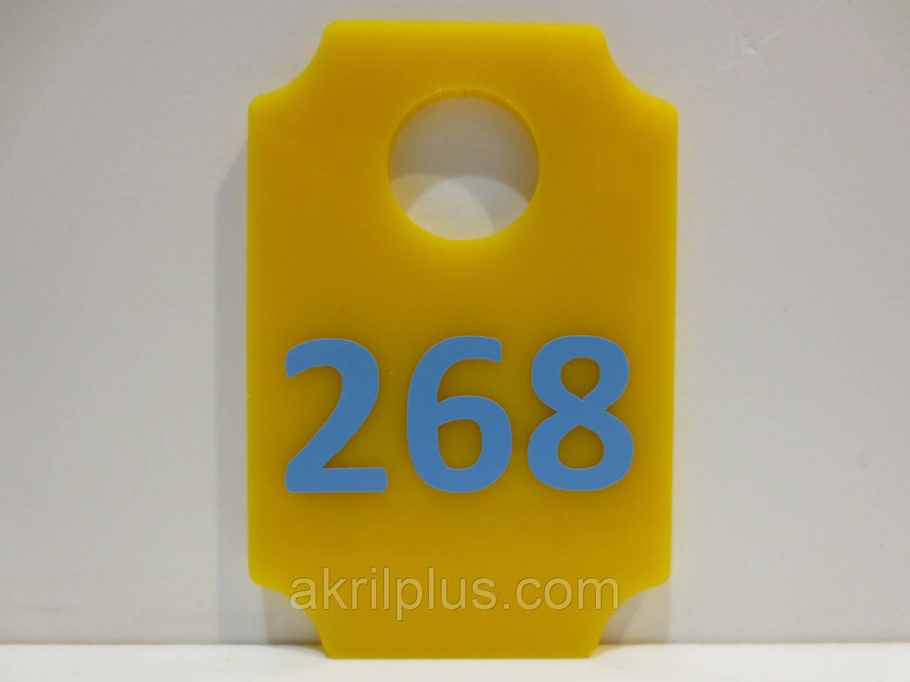Номерки для роздягалки 65*43 мм жовті, фото 1