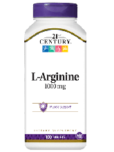 Амінокислота 21st Century L-Arginine 1000 mg 100 Tabs
