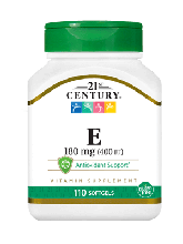 Вітамінна добавка 21st Century Vitamin E 180 mg (400 IU) 110 Softgels
