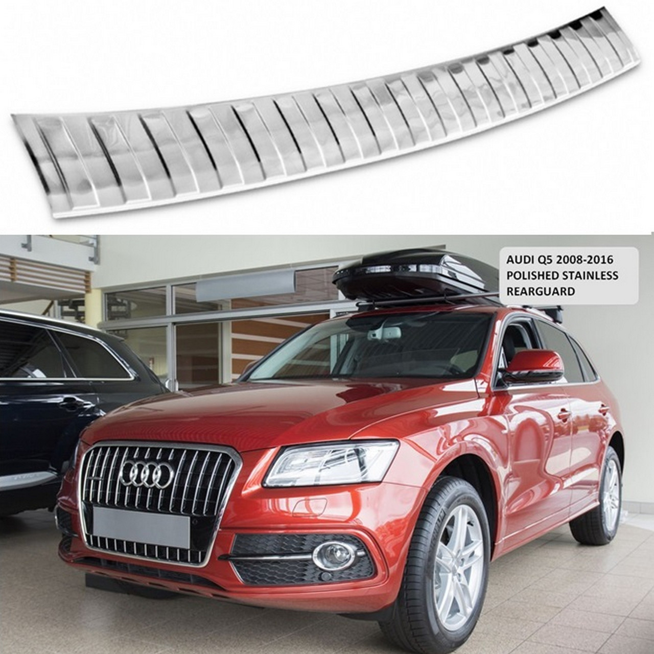 Захисна накладка на задній бампер для Audi Q5 2008-2016 /нерж.сталь/