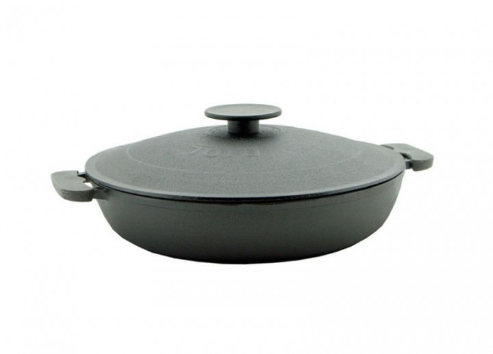 Жаровня чавунна з кришкою БІОЛ 36 см Колір чорний 1736К, фото 1