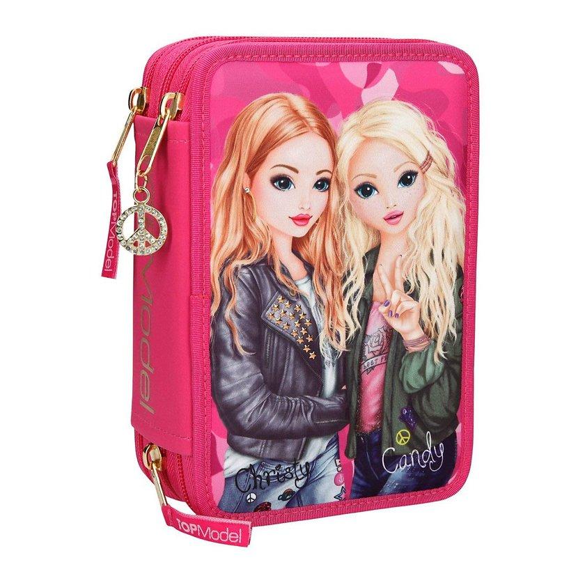 ТОР Model пенал з наповненням Friends Christy & Candy ( Потрійний пенал з наповненням Топ Модел Друзі рожевий), фото 1