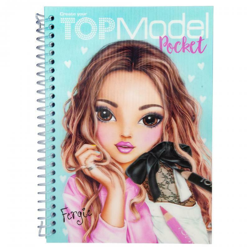 TOP Model Pocket Блокнот розмальовка Дизайнер Одягу з 3D ефектом Fergie з голограмою (Карманная раскраска)