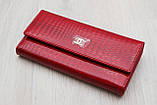 Жіночий шкіряний гаманець темно червоний з візитницею, фото 9
