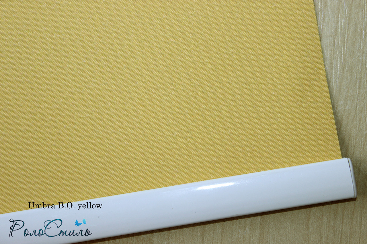 Рулонні штори тканина блекаут Umbra yellow жовтий колір з фіксацією