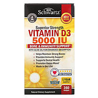 BioSchwartz, витамин D3 (360 капс. х 5000 МЕ), vitamin D3, вітамін D3