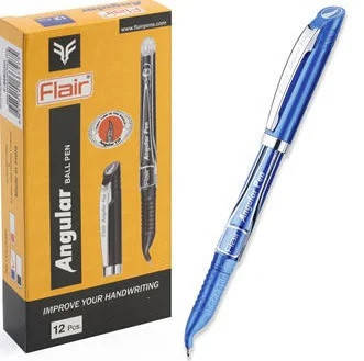 Ручка кулькова "Flair Angular" синя для лівшів/12уп,144бл 12уп,144бл, фото 2