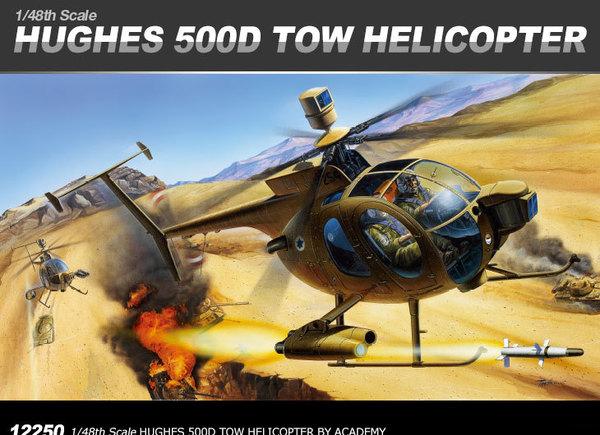 Пластикова модель 1/48 Academy 12250 Hughes 500D TOW Helicopter, фото 1