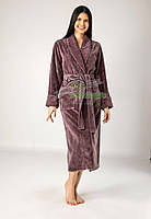 Бамбуковый женский халат на запах Nusa NS-4115 сливовый