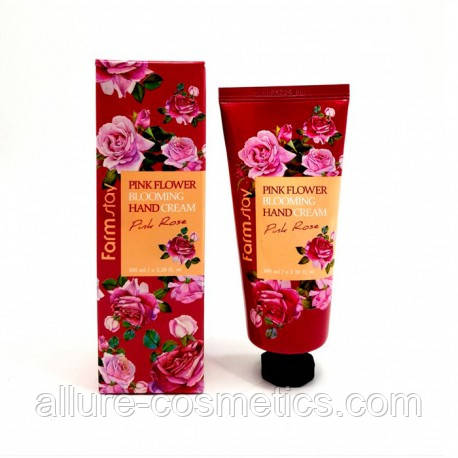 Крем для рук Троянда Farm Stay Pink flower Blooming Hand cream Rose