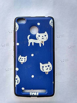 Силіконовий чохол Xiaomi Redmi 3X / 3S / 3 Pro з малюнком Котики Чорний 1417P