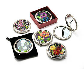 Дзеркальце косметичне "Перламутр" (d-7 см) (в коробці + чохол)