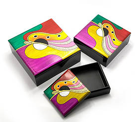 Скриньки набір 3 шт (10х10х4 см 13х13х5 см 16х16х6 см)(В'єтнам)