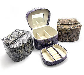 Шкатулка для прикрас зміїна шкіра (14,5х12х10 см)