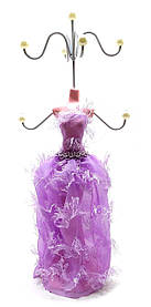 Підставка під біжутерію "Манекен" фіолетова (25х9,5х9 см)