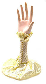 Підставка під біжутерію "Рука" жовта (19,5х5,5х3,5 см)