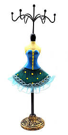 Підставка під біжутерію "Манекен" синьо-жовта (27,5х7х10 см)