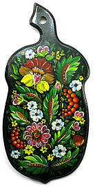 Дошка обробна "Жолудь", розписано вручну, бук (38х18х1,5 см)