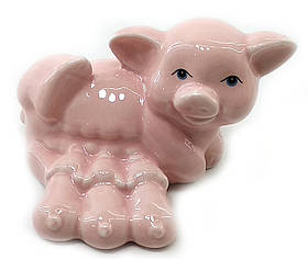 Свиня з поросятами порцеляновий рожева (8,5х6,5х5,5 см)