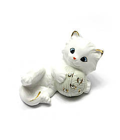 Статуетка Кошеня B з клубком фарфор (9,5х6х5,5 см)
