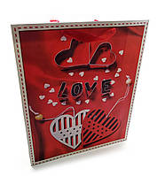 Пакет подарочный картонный "Love" (26х32х10 см)
