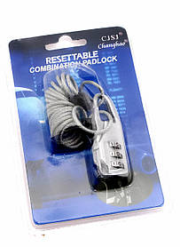 Кодовий Замок з тросом (5,5х2,5х1 см)