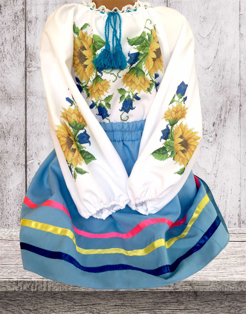 Сорочка для дівчинки "Реглан" (Пошита заготовка) № 056-пдс(р), фото 1