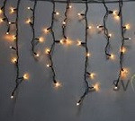 Гірлянда вулична Бахрома LED 120, теплий білий, чорний провід, фото 1