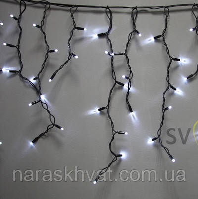 Гірлянда вулична Бахрома LED 350, холодний білий, чорний провід