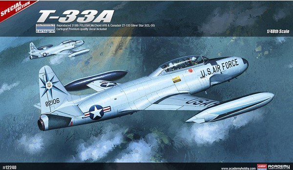 Пластикова модель 1/48 Academy 12240 Американський навчально-тренувальний літак U.S. air force T-33A