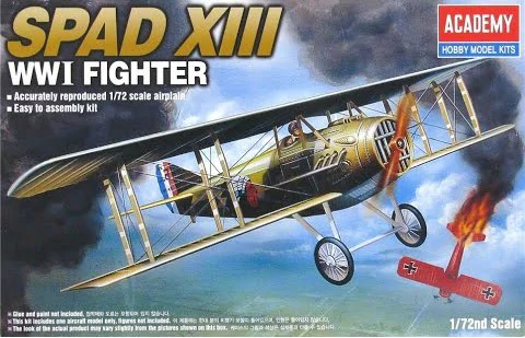 Пластикова модель 1/72 Academy 12446 Французький біплан винищувач Spad XIII WWI Fighter