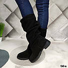 Замшеві зимові чоботи на невеликих підборах, фото 2